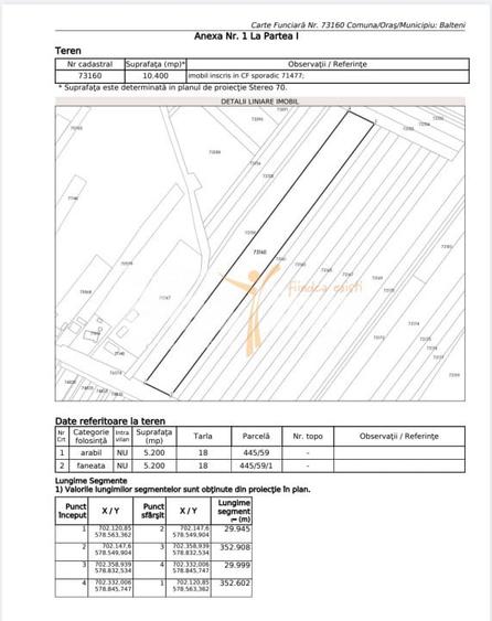 Teren agricol extravilan de 10400 mp, în Bălteni