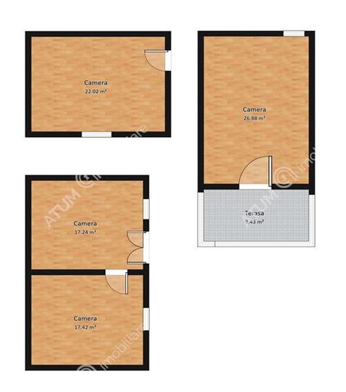 Casă individuală cu 5 camere cu Teren 489 Mp în Central