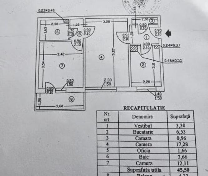 Apartament cu 2 camere semidecomandat în 1 Decembrie 1918