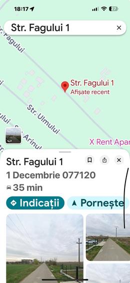 Teren Construcții intravilan de 500 mp, în 1 Decembrie