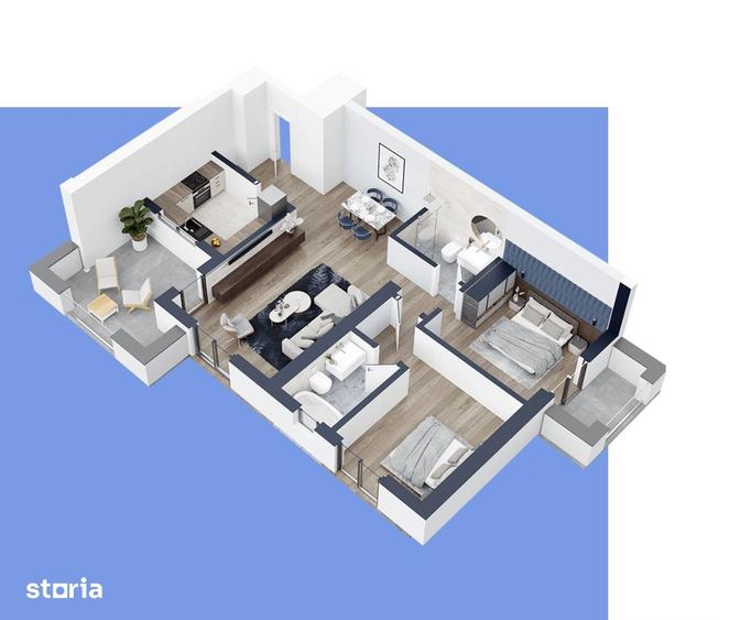 Apartament cu 3 camere în Sud