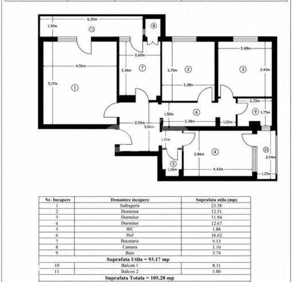 Apartament cu 4 camere decomandat în Ultracentral