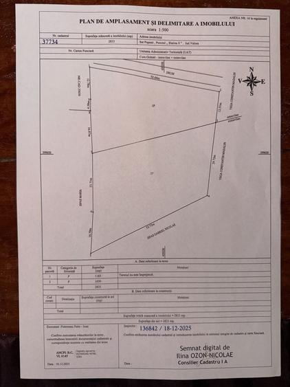 Teren de 2833 mp, în Exterior Vest