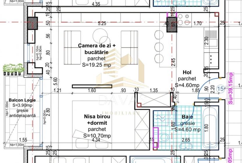 Apartament cu 2 camere semidecomandat în Baciu