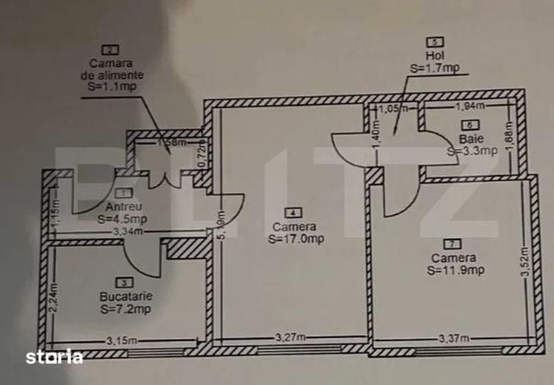 Apartament cu 2 camere în Gruia