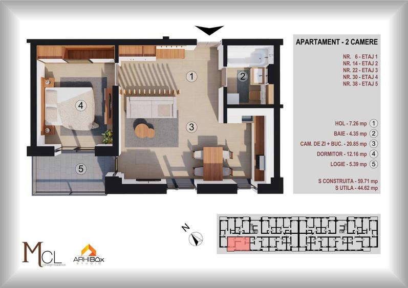 Apartament 2 camere str. BRINCOVEANU 1B, 1202+TVA/MP - 7