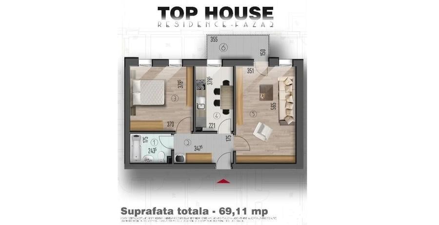 Apartament cu 2 camere decomandat în Est