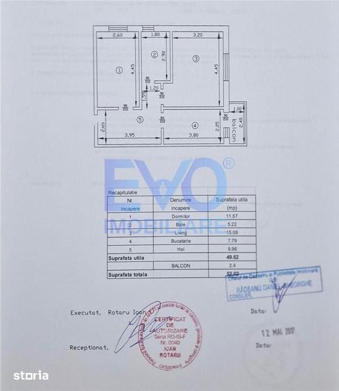 Apartament cu 2 camere decomandat în Galata