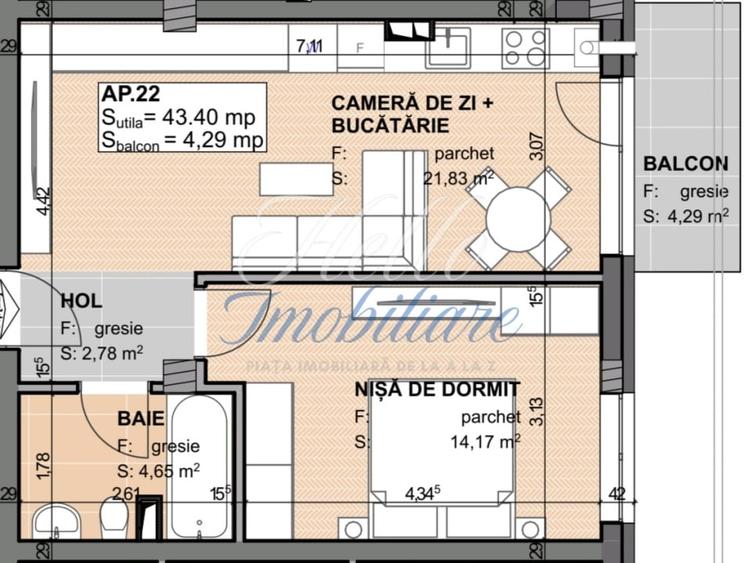 Apartament cu 2 camere semidecomandat în Apahida
