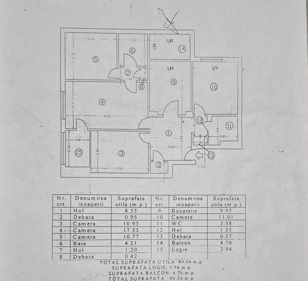 Apartament cu 4 camere semidecomandat în Militari