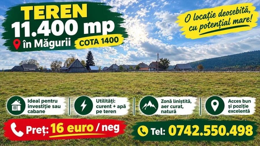 Teren de 11400 mp, în Măguri