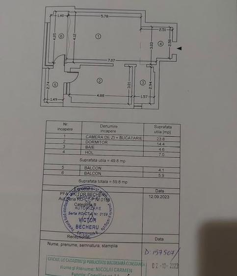 Apartament cu 2 camere semidecomandat în Central