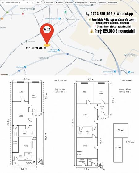Casă cu 10 camere cu Teren 400 Mp în Central