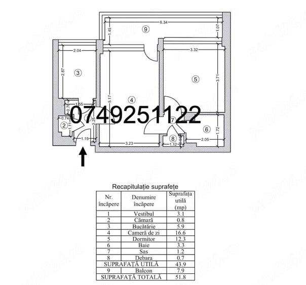 Apartament cu 2 camere semidecomandat în Parcul Circului