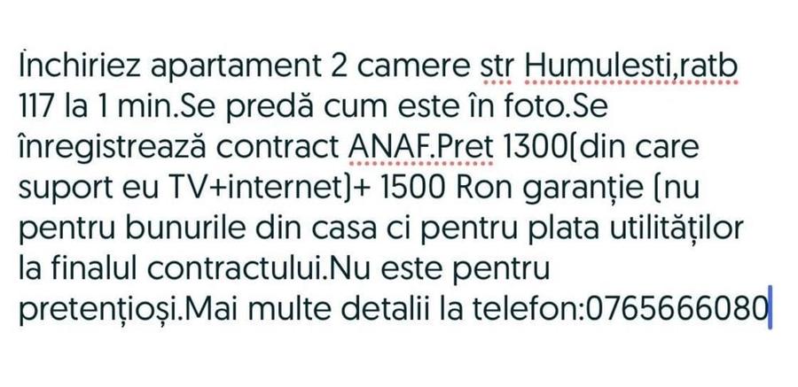Apartament cu 2 camere în Central