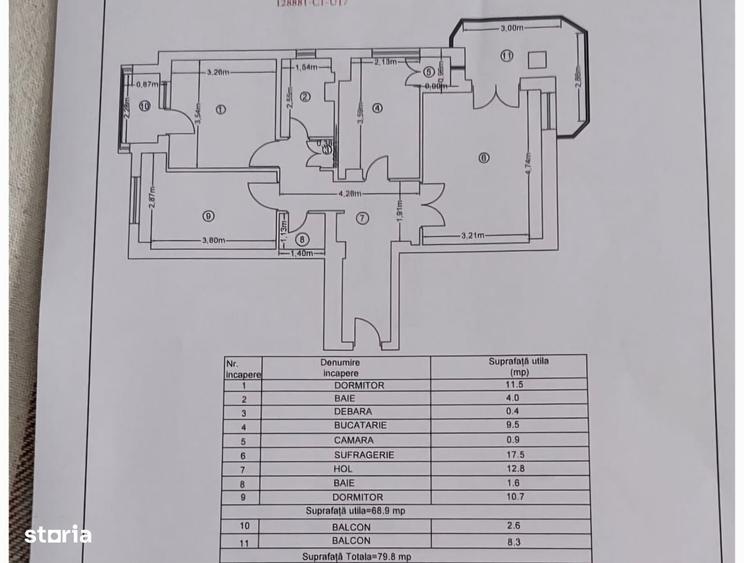 Apartament cu 3 camere decomandat în Ultracentral