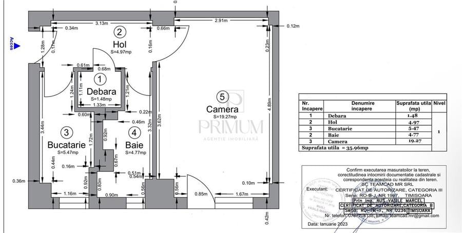 SOARELUI - 1 CAMERA - DECOMANDAT - RENOVAT - LFT - ETAJ 1 - SPATIOS - 6