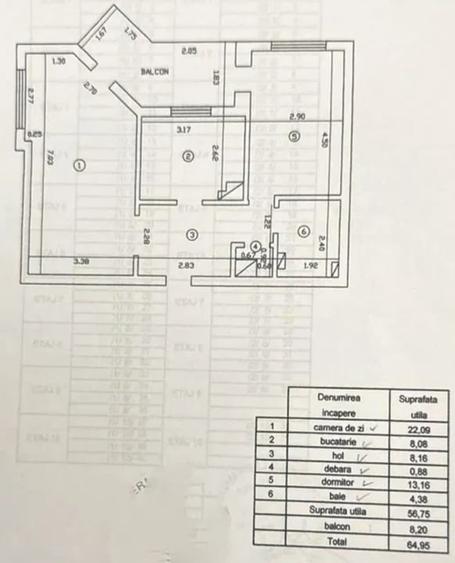 Apartament cu 2 camere decomandat în Frumoasa