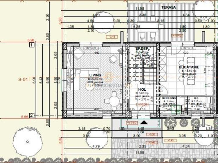 Duplex cu 5 camere cu Canalizare în Central