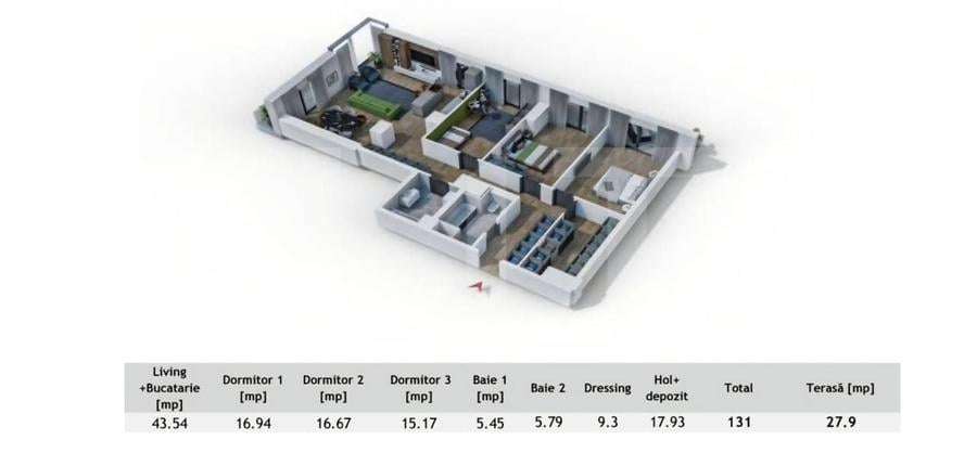Apartament cu 4 camere în Central