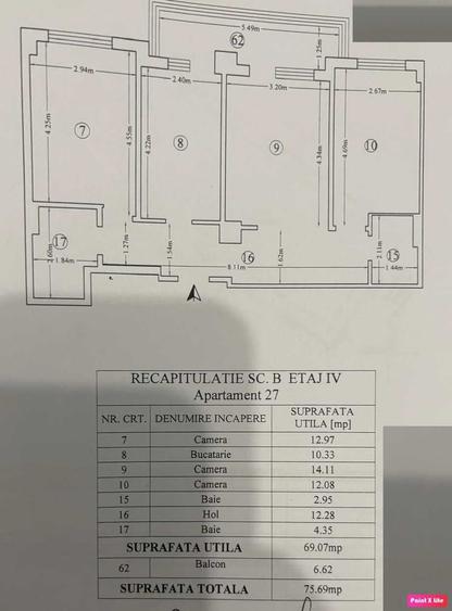 Apartament 3 camere | CUG | 69 mp + balcon inchis | 2 bai | Renovat | 600 - 16
