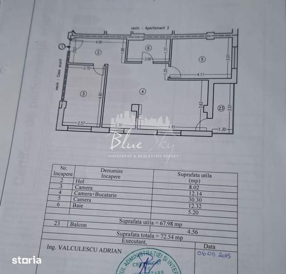 Primo - 3 Camere Decomandat 73 mp ,Bloc 2014 , Parcare Inclusa , Curte - 2