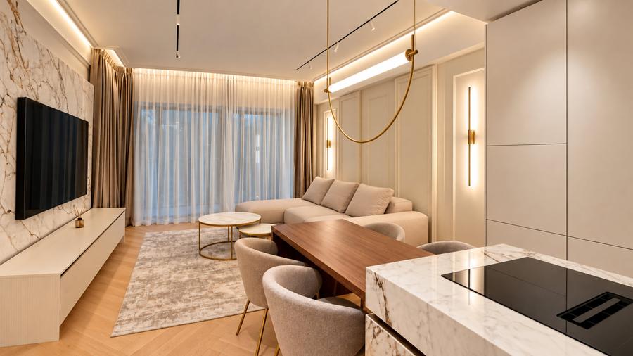Apartament cu 3 camere, mobilat în Barbu Văcărescu