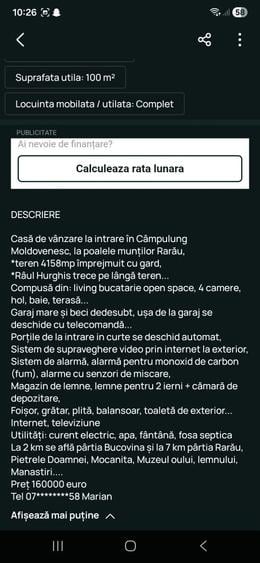 Casă cu 4 camere în Central