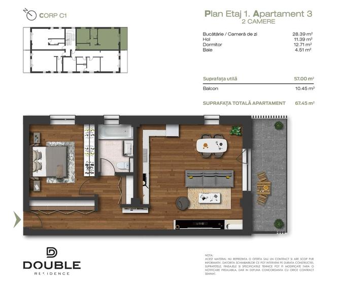 Apartament cu 2 camere în Remetea
