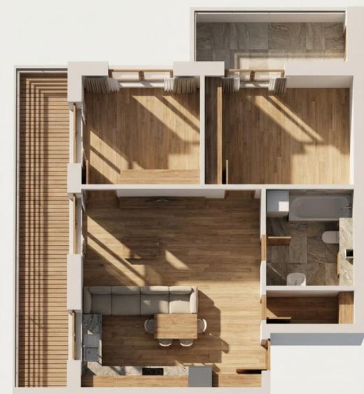 Apartament cu 3 camere decomandat în Florești — fotografia 1