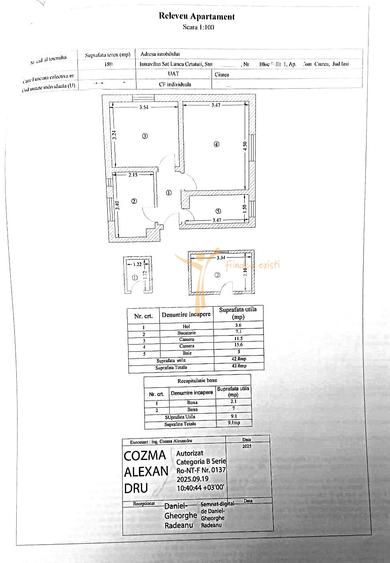 Apartament cu 2 camere decomandat în Lunca Cetățuii
