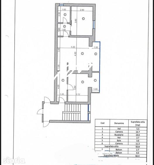 Apartament cu 2 camere decomandat, mobilat în Tipografilor