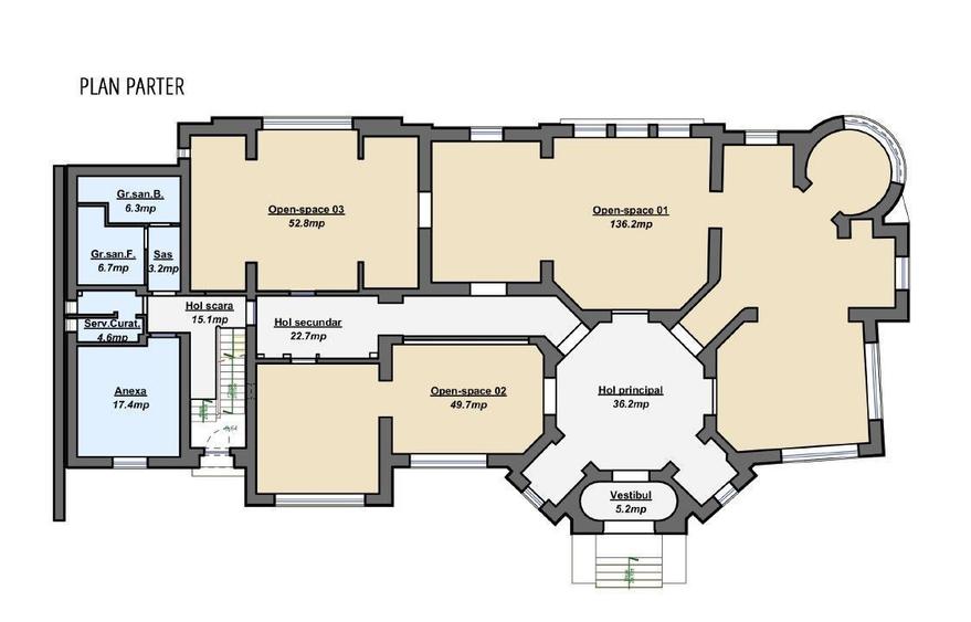Spațiu comercial, de 356 mp, în Ultracentral