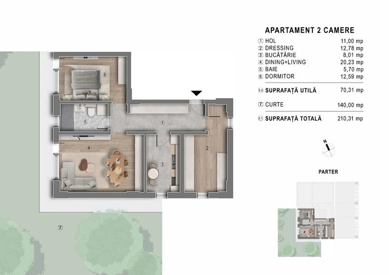 Bloc nou - Apartament 2 camere  + curte - Tesera Residence - 4