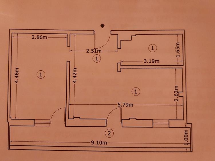 Apartament cu 2 camere semidecomandat în 1 Decembrie 1918