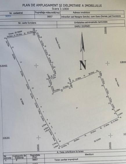 Teren Construcții intravilan de 10000 mp, în Șaru Dornei