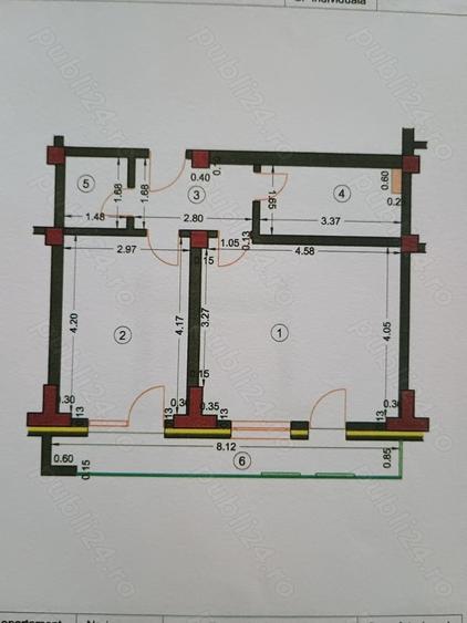 Apartament cu 2 camere decomandat în Rulmentul