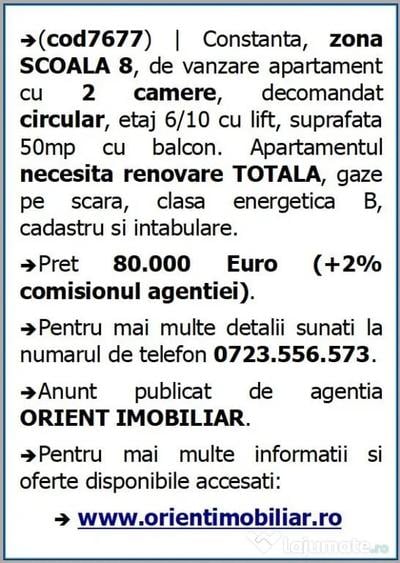 Scoala 8, de vanzare apartament 2 camere - 2