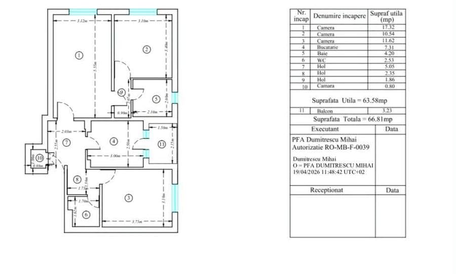 Apartament 3 camere de vânzare | Dristor | 67 mp | 9 minute de metrou - 7