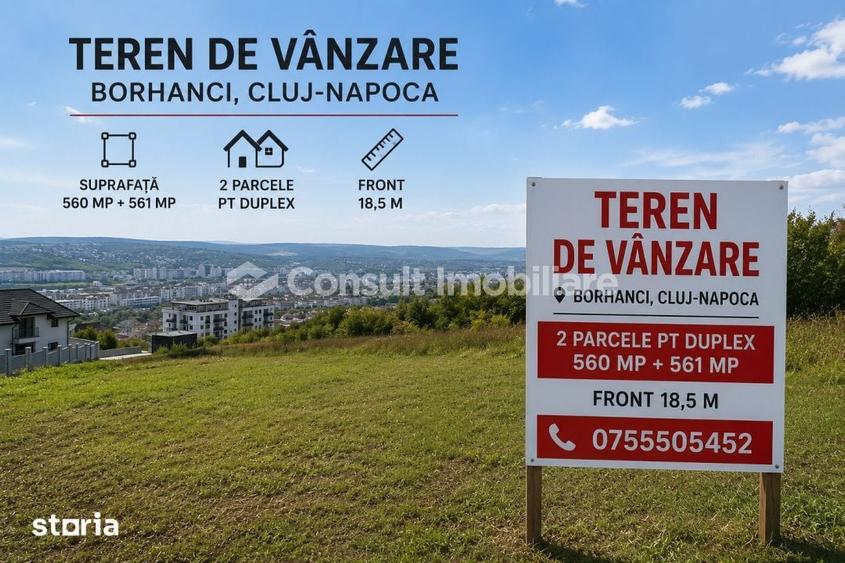 Teren de 1121 mp, în Borhanci