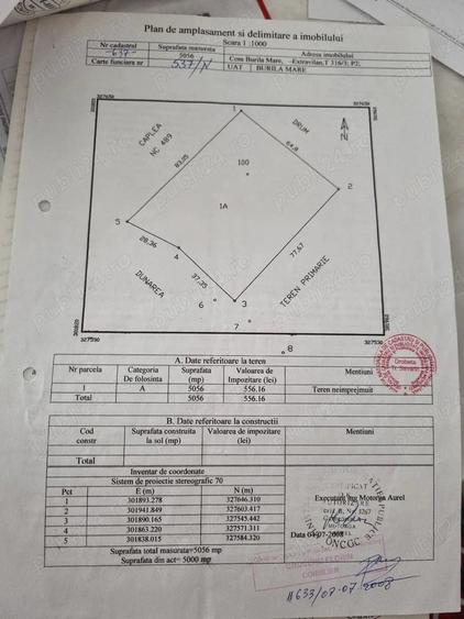 Teren de 5000 mp, în Burila Mare