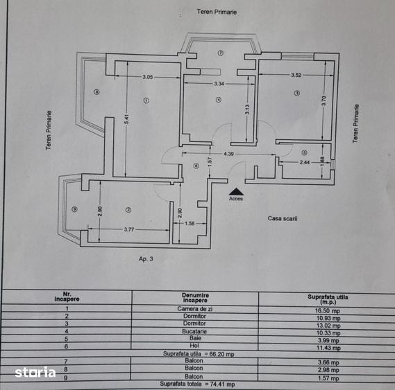 Apartament cu 3 camere decomandat, mobilat în Mioriței
