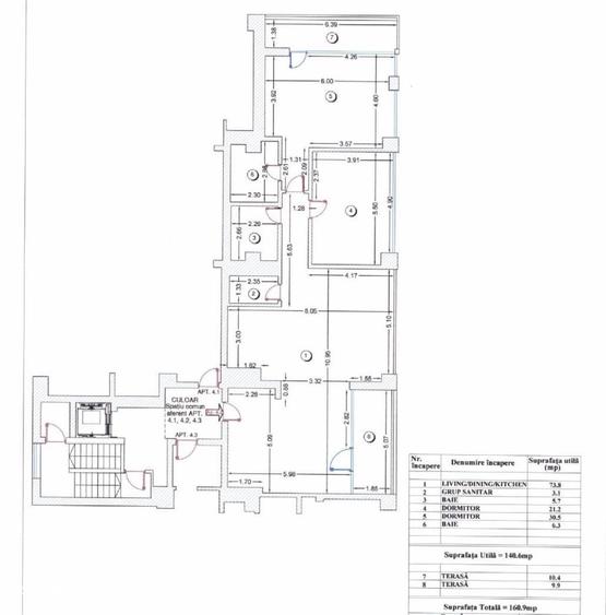Apartament cu 3 camere în Central