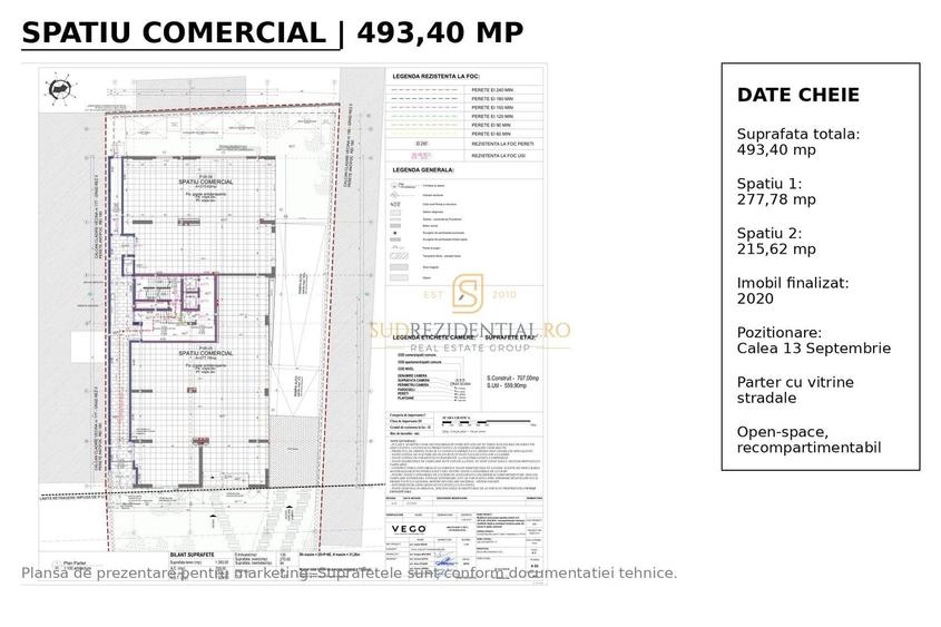 Spațiu comercial, de 493 mp, în 13 Septembrie
