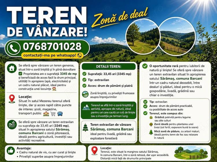 Teren de 4000 mp, în Exterior Vest