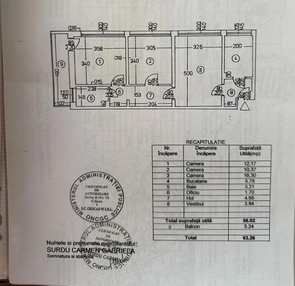 Apartament cu 3 camere semidecomandat în Iancului