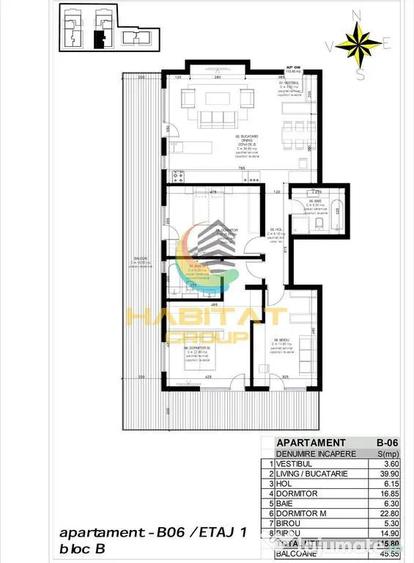 Apartament cu 4 camere decomandat în Băneasa