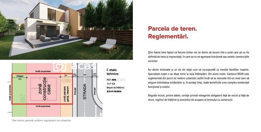 Teren Construcții intravilan de 308 mp, în UTA