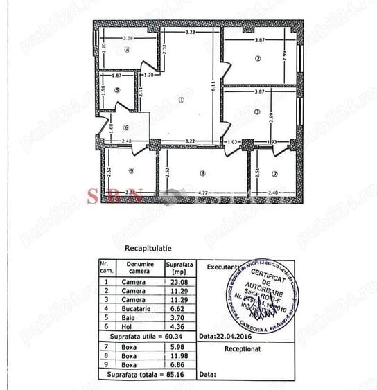 Apartament cu 3 camere semidecomandat în Crângași