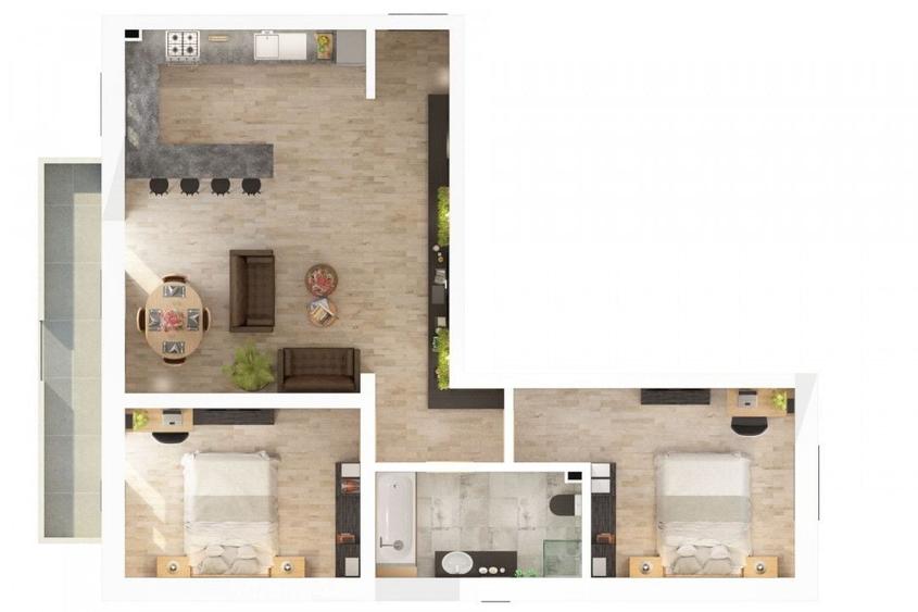 Apartament cu 3 camere decomandat în Mihai Viteazul